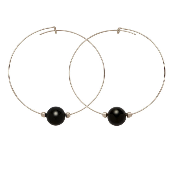 Crystal Ball Hoops — 10mm Gemstone Hoops
