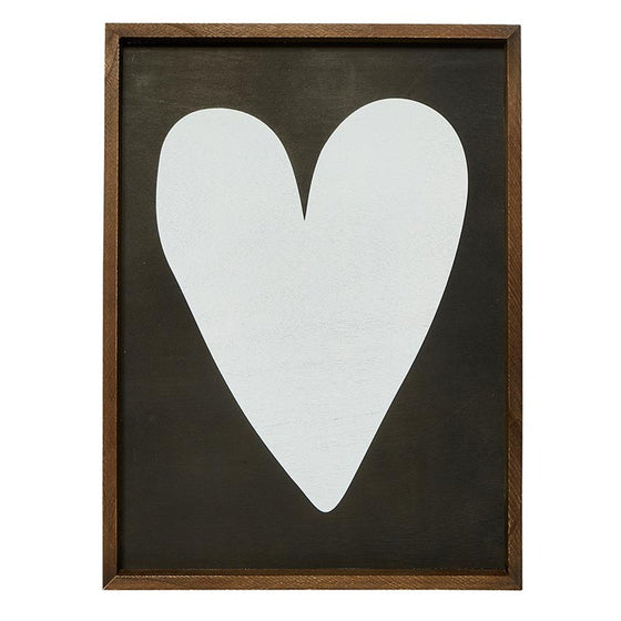 Wood Sign - White Heart