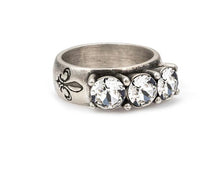  Triple Austrian Crystal Ring - Silver