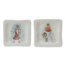  Stoneware Dish w/ Holiday Girl