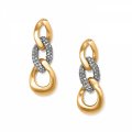  Cleo Pave Link Post Drop Earrings