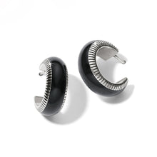  Interlok Noir Small Hoop Earrings