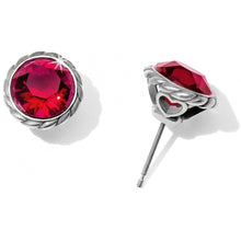  Iris Stud Earrings, Ruby