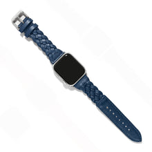  Sutton Braided Leather Watch Band, Blue